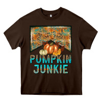 Chocolate Brown Pumpkin junkie Heavy Core Tee - NancyCooperArtShop