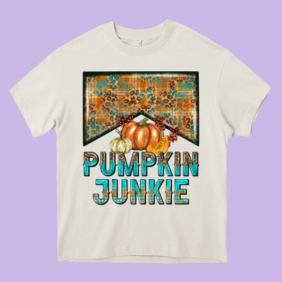 Pumpkin Junkie Heavy Core Tee Designed By Nancycooperartshop