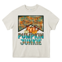 Cream Pumpkin junkie Heavy Core Tee - NancyCooperArtShop