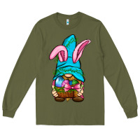Army Green Easter Wicker Basket Gnome Long Sleeve Tee - BundleAndBundleShop