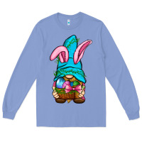 Colony Blue Easter Wicker Basket Gnome Long Sleeve Tee - BundleAndBundleShop