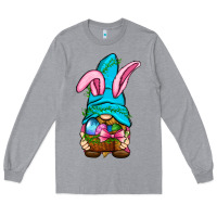 Heather Grey Easter Wicker Basket Gnome Long Sleeve Tee - BundleAndBundleShop