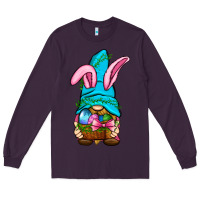 Plum Easter Wicker Basket Gnome Long Sleeve Tee - BundleAndBundleShop