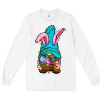 White Easter Wicker Basket Gnome Long Sleeve Tee - BundleAndBundleShop