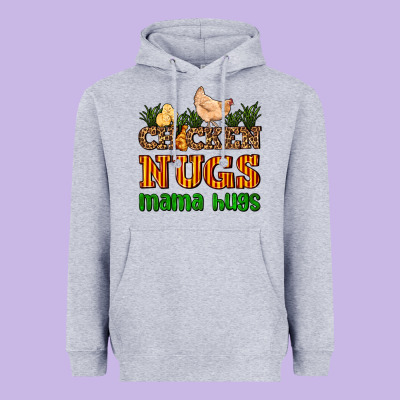 Chicken Nugs Mama Hugs Heavyweight Hoodie Designed By Adodesignshop