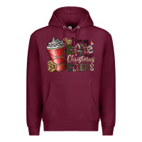 Burgundy I Run On Coffee And Christmas Cheers Premium Hoodie - CowhideDigitalArt