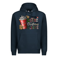 Navy I Run On Coffee And Christmas Cheers Premium Hoodie - CowhideDigitalArt