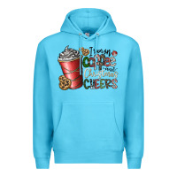Ocean Blue I Run On Coffee And Christmas Cheers Premium Hoodie - CowhideDigitalArt