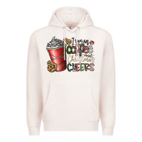 Pale Pink I Run On Coffee And Christmas Cheers Premium Hoodie - CowhideDigitalArt