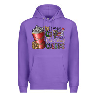 Purple I Run On Coffee And Christmas Cheers Premium Hoodie - CowhideDigitalArt