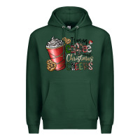 Sports Green I Run On Coffee And Christmas Cheers Premium Hoodie - CowhideDigitalArt