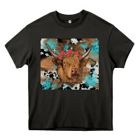 Asphalt western roses cow Heavy Core Tee - RanaPortraitStore