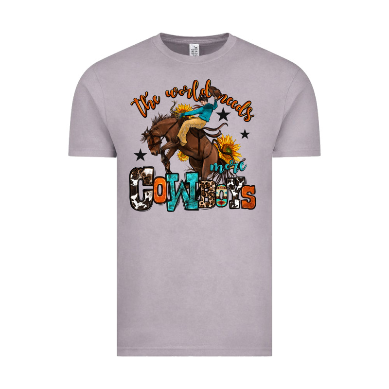 The World Needs More Cowboys Vintage Tee by OliviaCreatesArt | Teevron