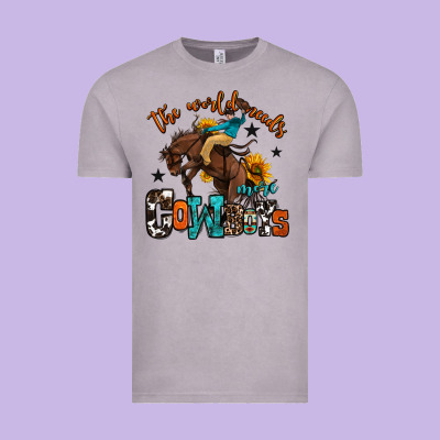 The World Needs More Cowboys Vintage Tee Designed By Oliviacreatesart