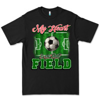 Black My heart is on that court Soccer Premium Tee - HowdyJamesFarm
