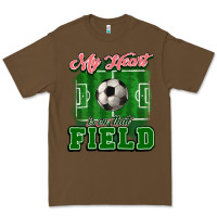 Cacao My heart is on that court Soccer Premium Tee - HowdyJamesFarm