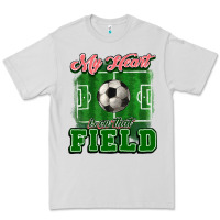 Dove Grey My heart is on that court Soccer Premium Tee - HowdyJamesFarm