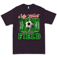 Plum My heart is on that court Soccer Premium Tee - HowdyJamesFarm
