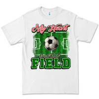 White My heart is on that court Soccer Premium Tee - HowdyJamesFarm