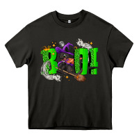 Asphalt Boo! with black cat Halloween Heavy Core Tee - NancyCooperArtShop