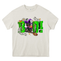 Cream Boo! with black cat Halloween Heavy Core Tee - NancyCooperArtShop