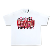 White Valentine's Day lover Urban Heavy Tee - FaDigitalArtStudio