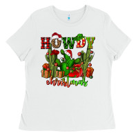 Howdy Christmas With Cactusses Ladies Tee | Teevron