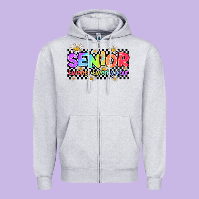 Senior Twenty Twenty Four Zipper Hoodie Designed By Adodesignshop