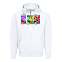White senior twenty twenty four Zipper Hoodie - AdoDesignShop