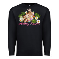 Black easter bunny with carrots and daisy Premium Sweatshirt - AdoDesignShop