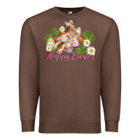 Chestnut easter bunny with carrots and daisy Premium Sweatshirt - AdoDesignShop