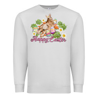 Dove Grey easter bunny with carrots and daisy Premium Sweatshirt - AdoDesignShop