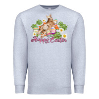 Heather Grey easter bunny with carrots and daisy Premium Sweatshirt - AdoDesignShop