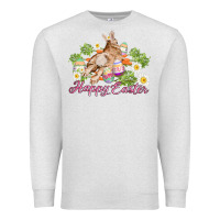 Oatmeal Heather easter bunny with carrots and daisy Premium Sweatshirt - AdoDesignShop