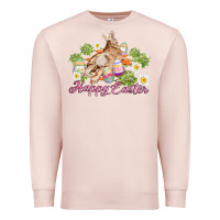 Pale Pink easter bunny with carrots and daisy Premium Sweatshirt - AdoDesignShop