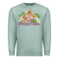 Seafoam easter bunny with carrots and daisy Premium Sweatshirt - AdoDesignShop
