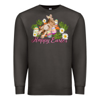 Smoke easter bunny with carrots and daisy Premium Sweatshirt - AdoDesignShop
