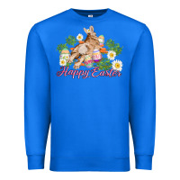 True Royal easter bunny with carrots and daisy Premium Sweatshirt - AdoDesignShop