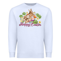 White easter bunny with carrots and daisy Premium Sweatshirt - AdoDesignShop