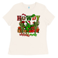 Bone howdy christmas with cactusses Ladies Tee - CowGirlArtShop