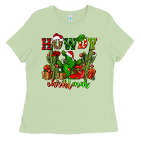 Matcha howdy christmas with cactusses Ladies Tee - CowGirlArtShop
