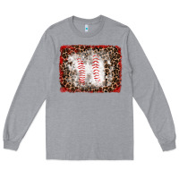 Heather Grey baseball leopard background Long Sleeve Tee - RanaPortraitStore