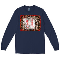 Navy baseball leopard background Long Sleeve Tee - RanaPortraitStore