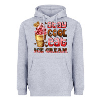 Heather Grey stay cool eat ice cream Heavyweight Hoodie - AdoDesignShop