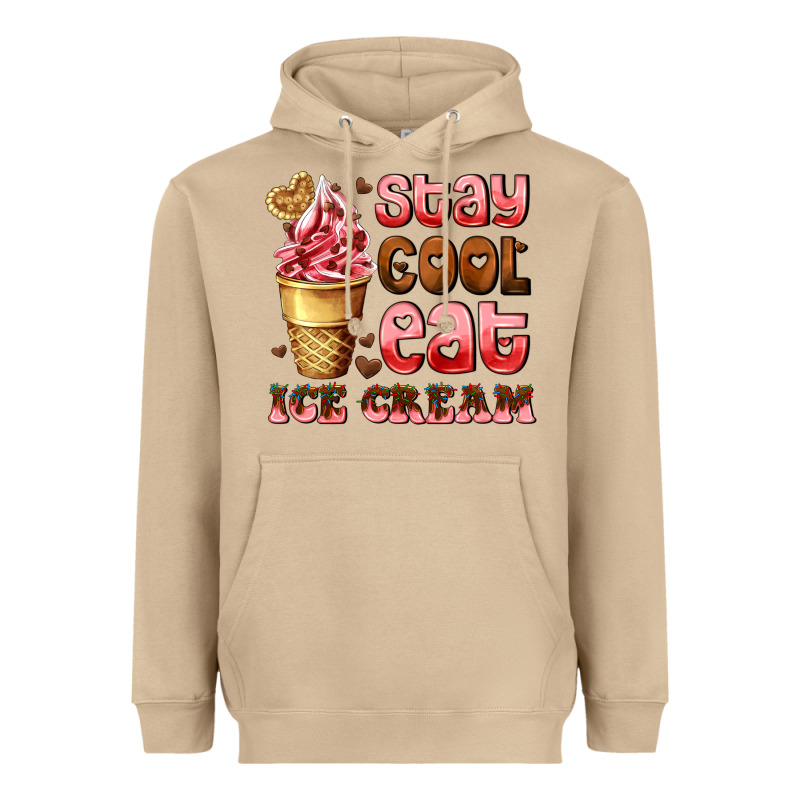 Stay Cool Eat Ice Cream Heavyweight Hoodie by AdoDesignShop | Teevron