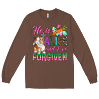 Chestnut He Is Alive And I'm Forgiven Long Sleeve Tee - BundleAndBundleShop