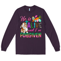 Plum He Is Alive And I'm Forgiven Long Sleeve Tee - BundleAndBundleShop