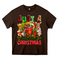 Chocolate Brown just a girl who loves christmas Heavy Core Tee - texasbilliewilder