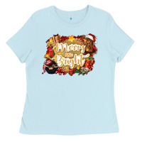 Baby Blue merry and bright Ladies Tee - CowGirlArtShop