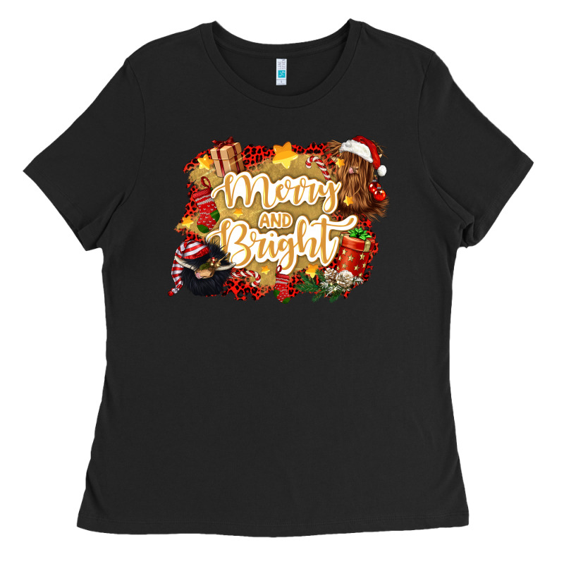 Merry And Bright Ladies Tee by CowGirlArtShop | Teevron